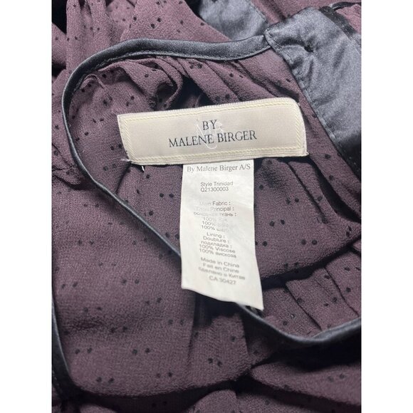 Malene Birger Sheer Silk Dress Ribbon Accent Collar Ladies Size 36 / 6US Sheer - Picture 8 of 11